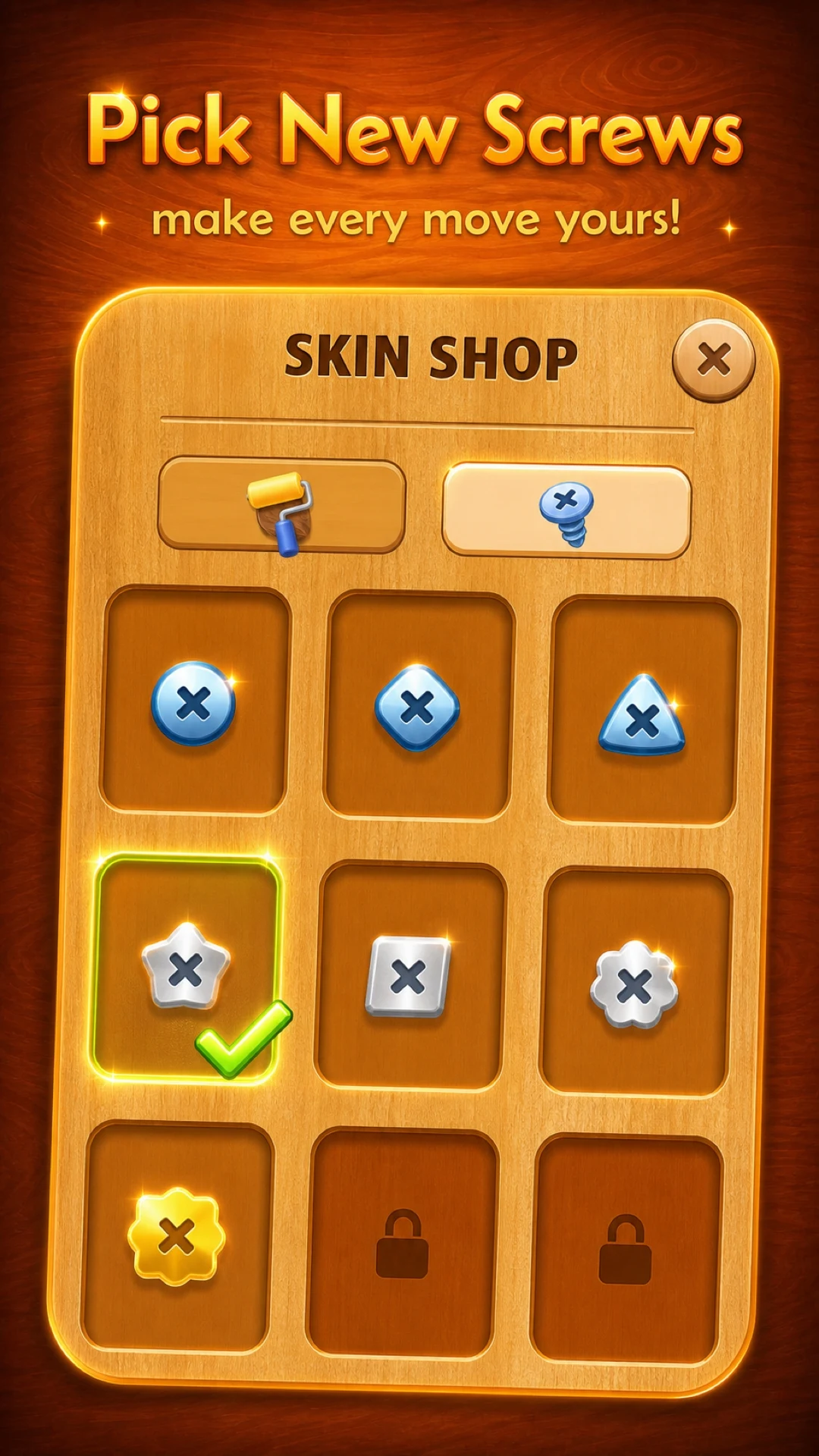 Screw Nuts - Wood Bolts screenshot